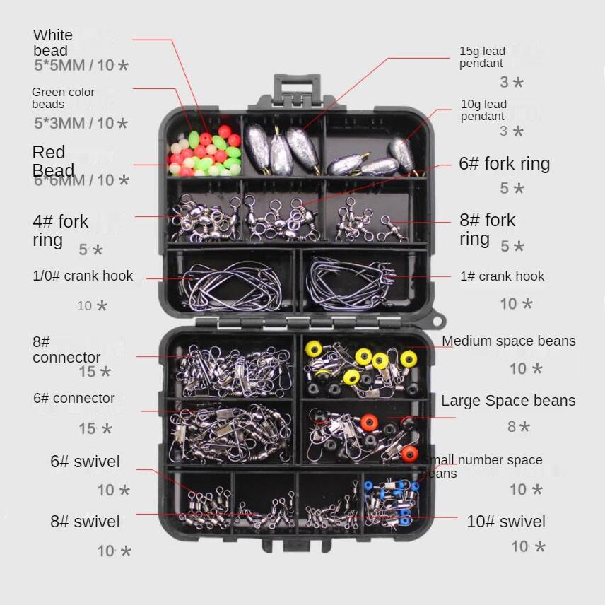 Fishing Accessories Kit Portable Tackle Box Fishing Kit Accessories Hooks Fishing Beads Tackle Box Durable Quality