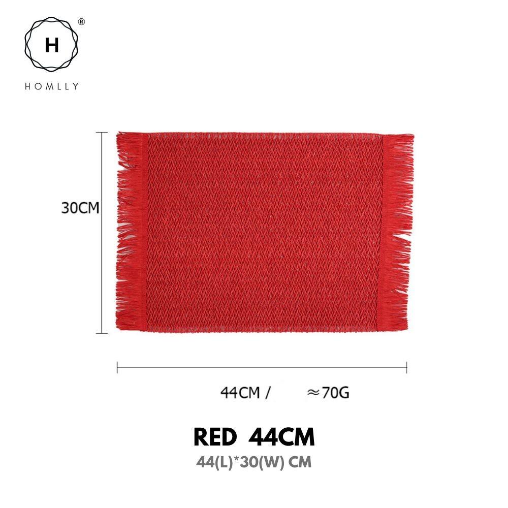 

Homlly Russi Hand Woven Placemats (X2PCS) Red 44CM X2