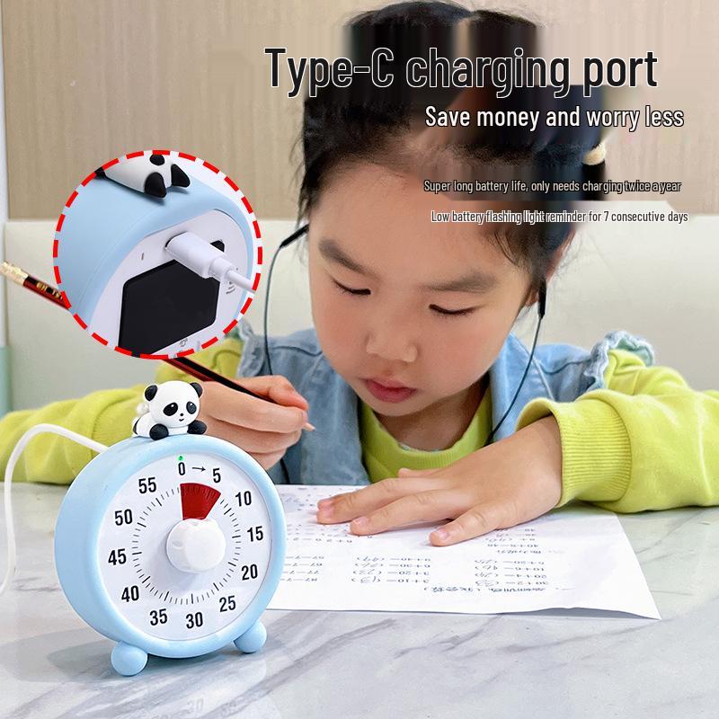 Silicone Panda Timer: Magnetic Charging & Reminder Clock for Home Use