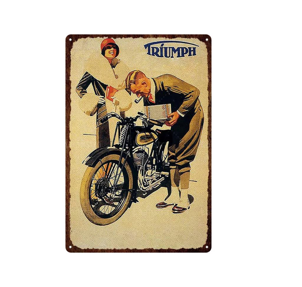 Vintage Norton Motorcycle Metal Poster Retro Plaque Wall Art Painting Plate Bar Garage Decor Vintage Tin Sign Home Decor Poster