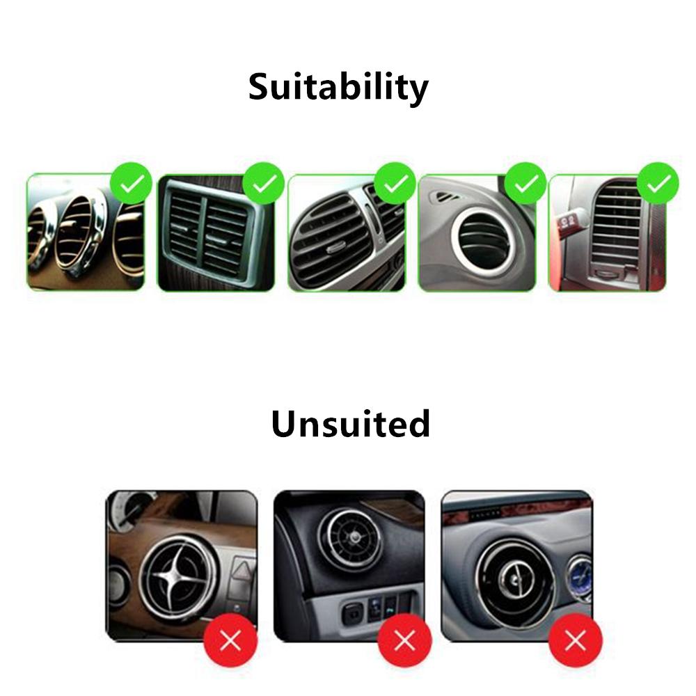 Car Phone Holder Stand For Car Air Outlet Mount Cell Phone Support Mount Black
