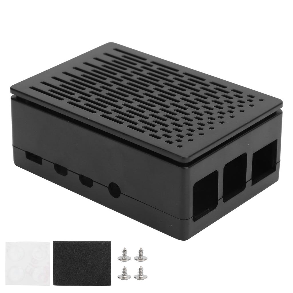 Protective Case for Raspberry Pi 4B ABS Shell Reserved All Port for HDMI USB A VBlack