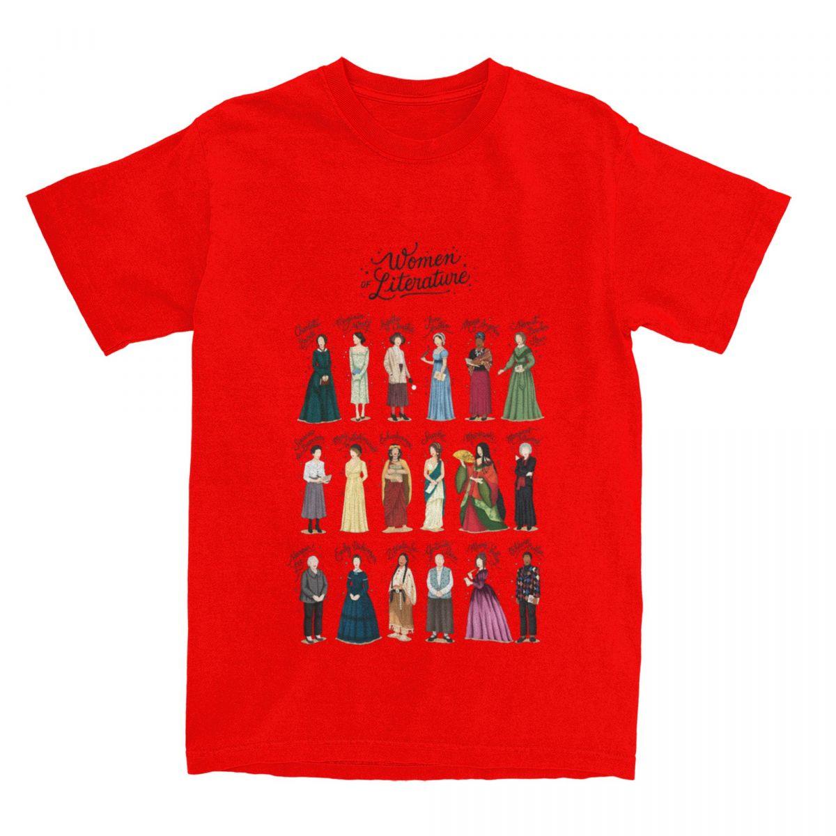 

Famous Iconic Women Of Literature T Shirts Bibliophile Book Lover Bookworm Apparel Novelty Tee Shirt TShirt Pure Cotton S