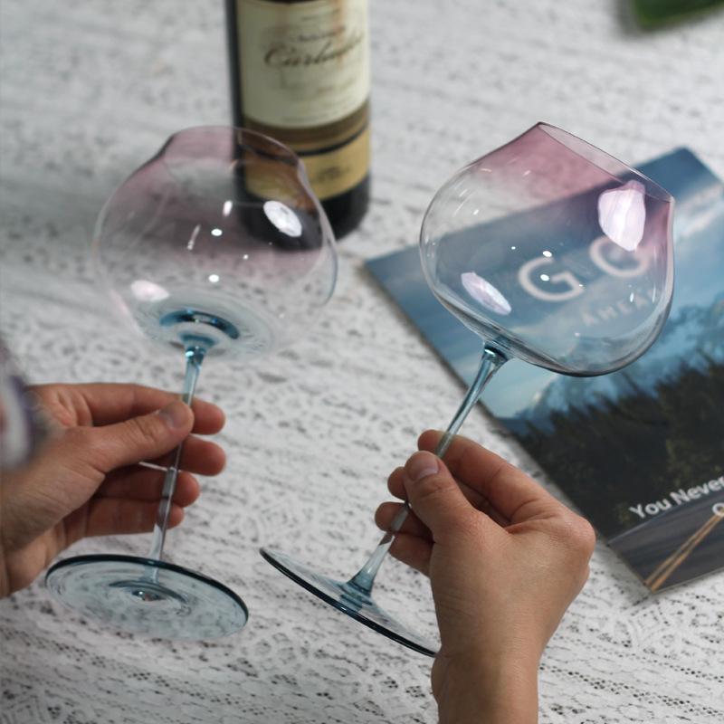 Light Luxury High Cocktail Wine Glasses Gold Silver Diamond Goblet Crystal Glass Wedding Wine Glasses Anniversary Gift