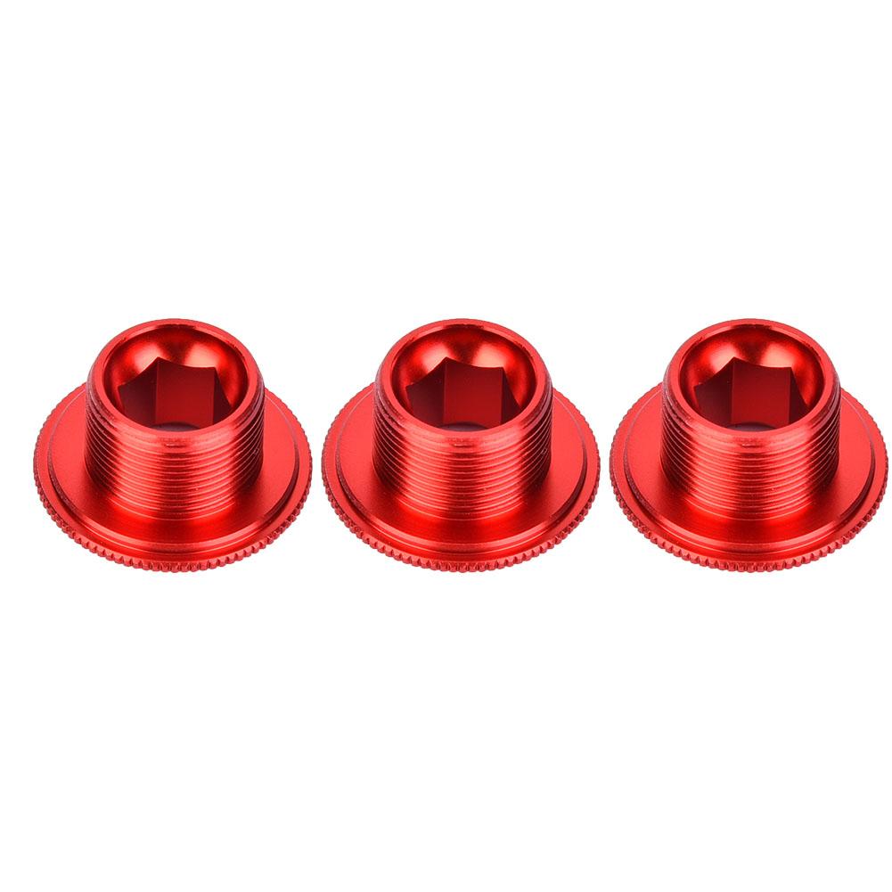 3Pcs 18mm Aluminum Alloy Shaft Screw Nut Accessory Cycling Crank Cover(black)