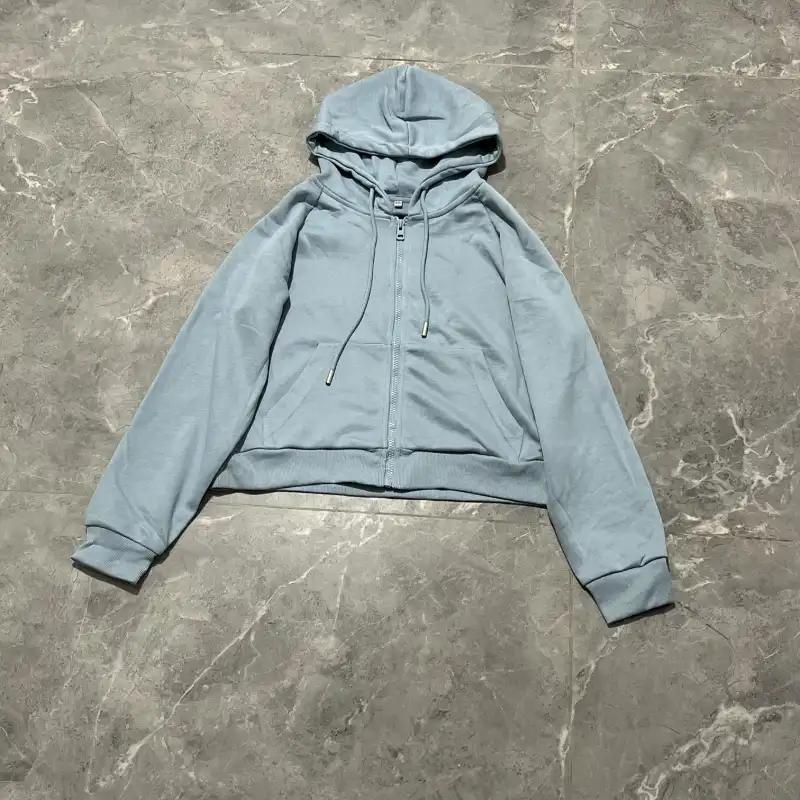 Весенне-осенний новый женский однотонный кардиган-свитер с капюшоном S синий