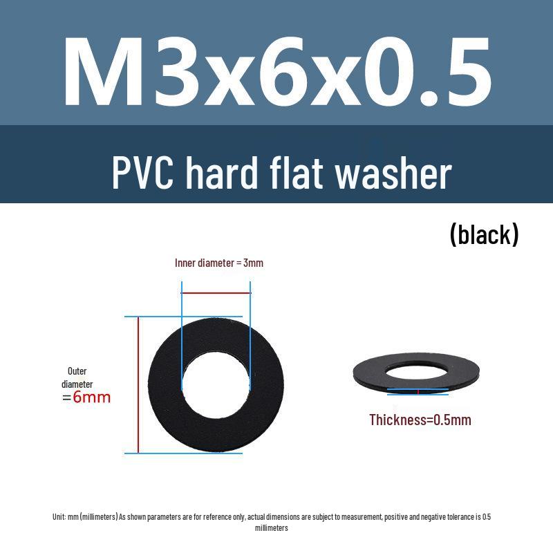 Yigu Black Nylon PVC Sealing Washer M4/M5: Thick, Insulating Plastic for Screws