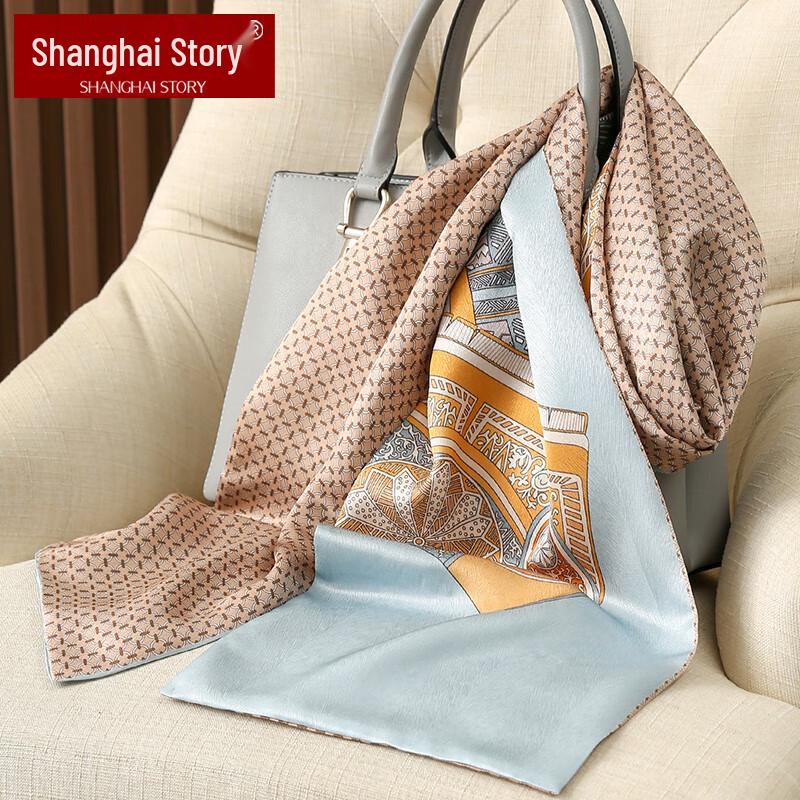 

Shanghai Story Women s 100% Silk Double-Sided Scarf 150x22cm
