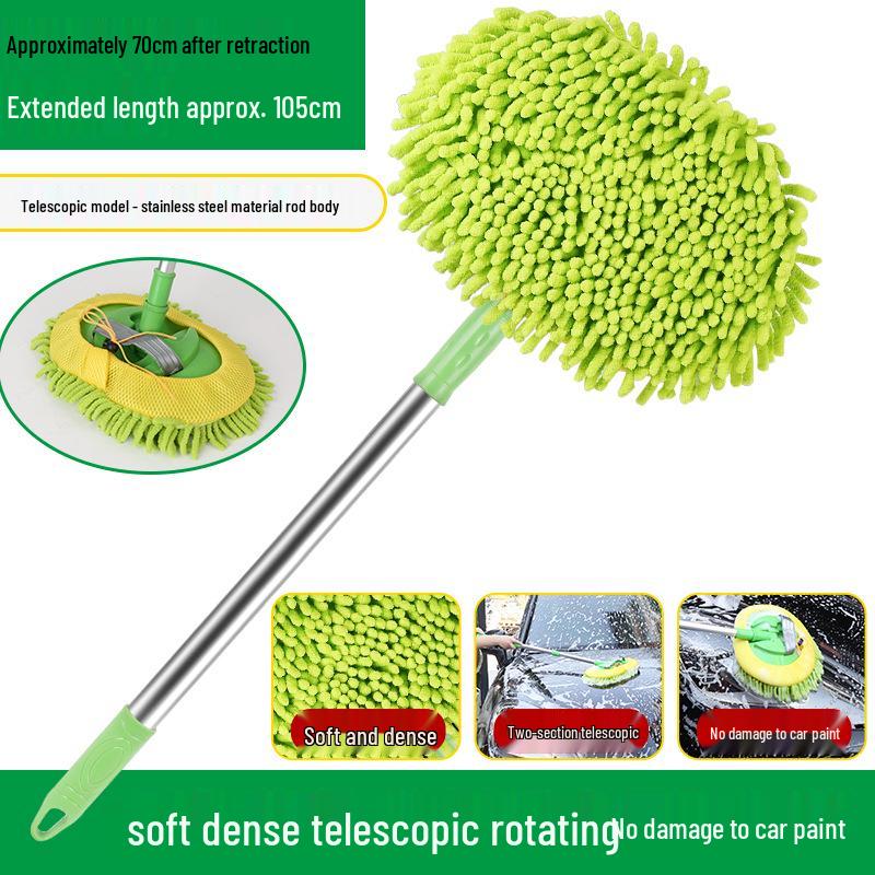 Ripebestandig teleskopisk bilvaskemopp med aluminiumsstang