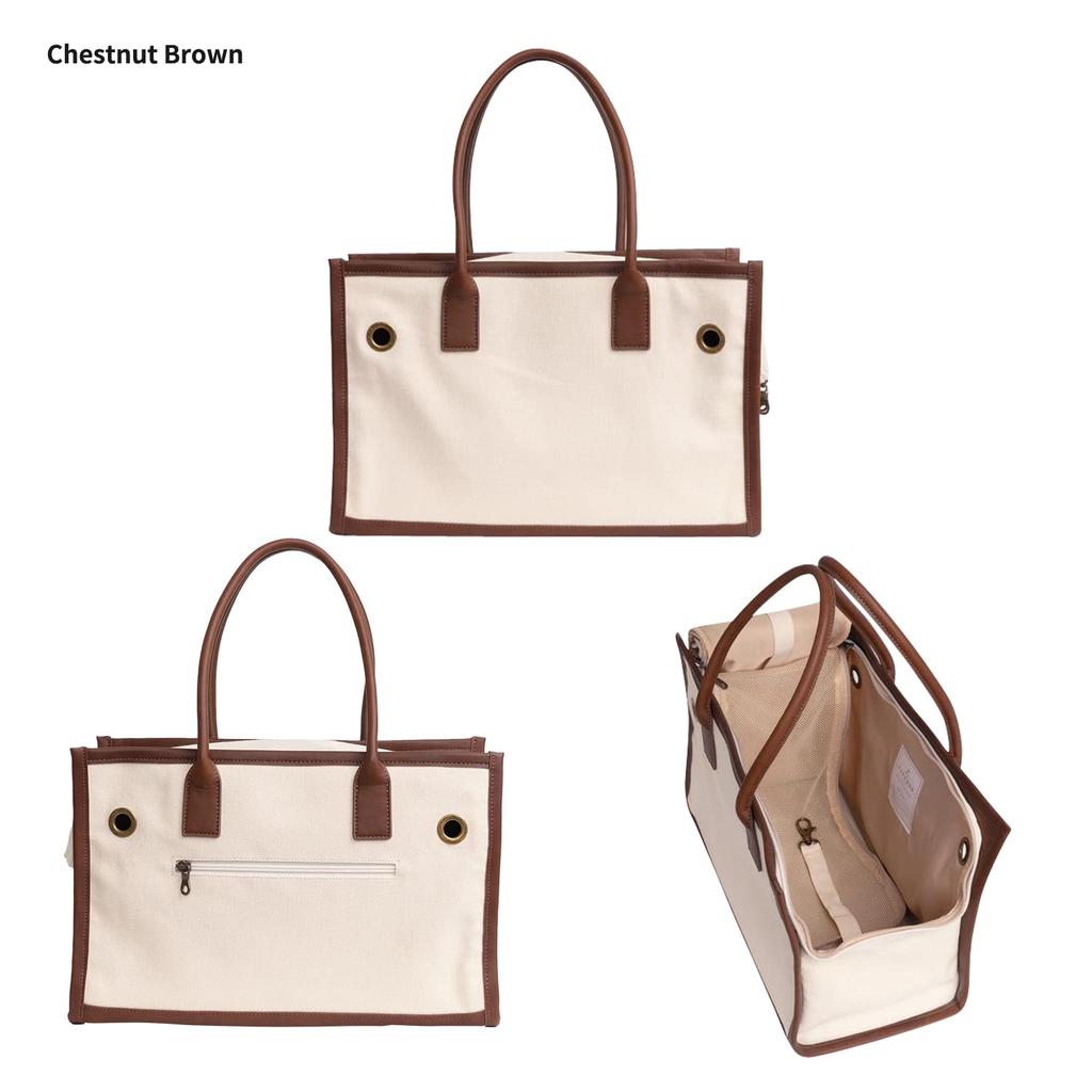 Piping Tote Carry M Dog Carry Case Carry Bag Carry Tote Canvas Cool Stylish Brown [citydog]