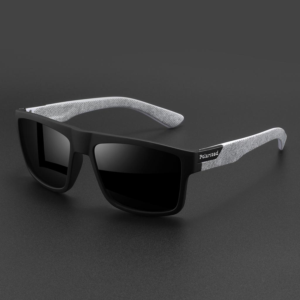 Premium Square Sports Polarized Sunglasses - Inner Temple Pattern, Comfort Fit for Cycling, Fishing, Beach & Leisure