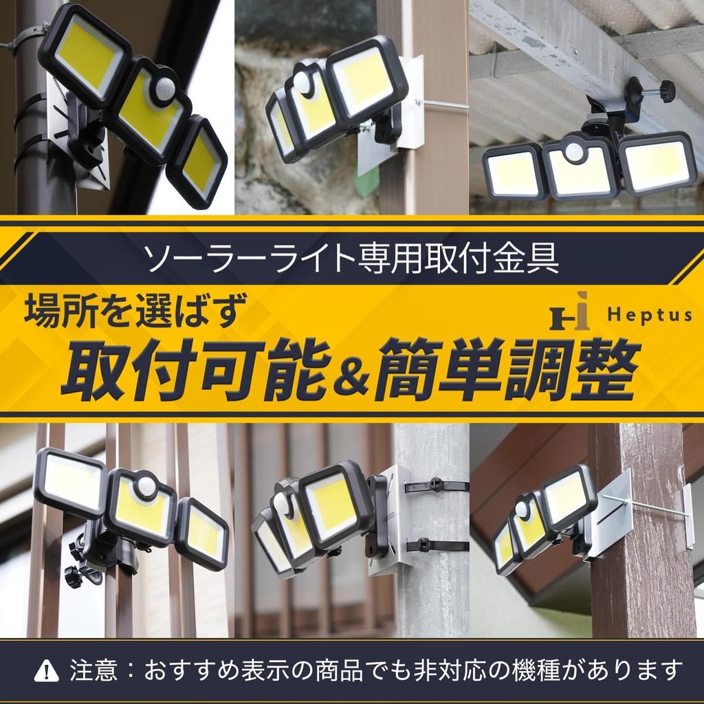 Heptus [Easy Installation Anywhere] Mounting Bracket for Solar Lights, Security Cameras, Square Posts, Carports, Screw-In Mounting