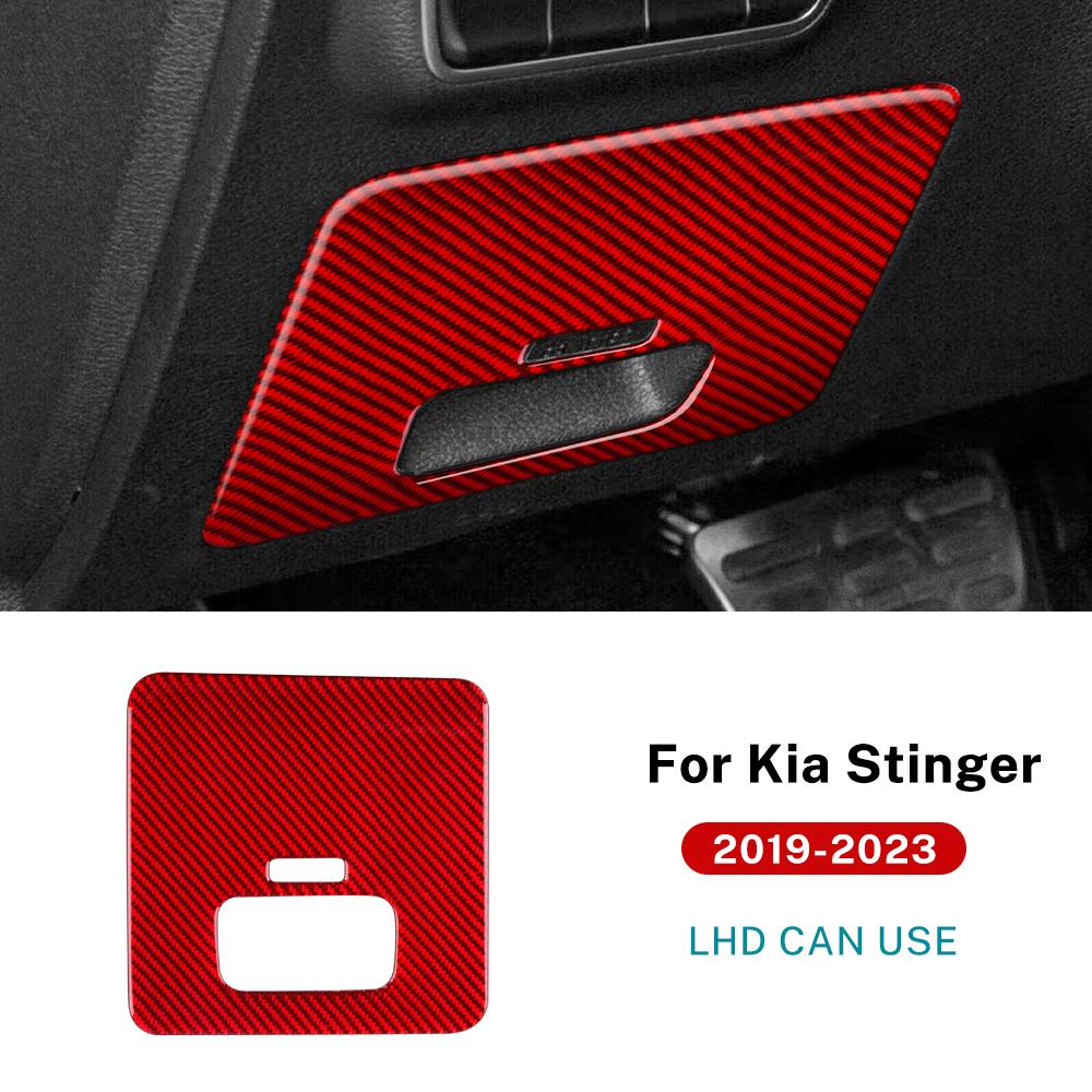 

Наклейка из настоящего мягкого углеродного волокна для Kia Stinger 2019 2020 2025 2025 2025 LHD RHD Декоративная накладка на панель предохранительного блока автомобиля Аксессуары
