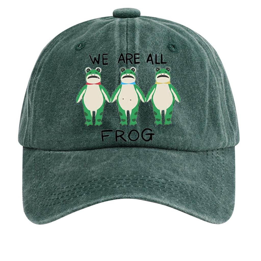 Men's Washed Cotton Baseball Cap With Printed Distressed Soft Top Denim Hat, Vintage Hat