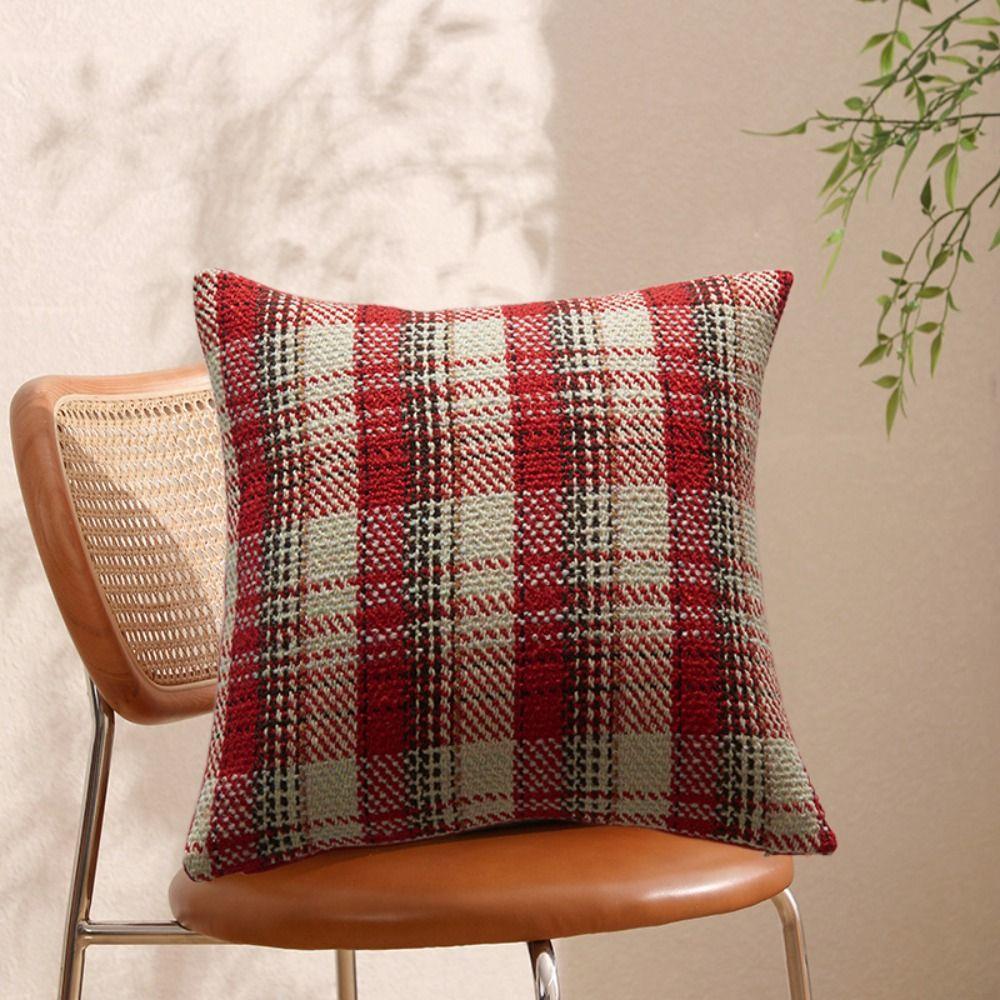 Multiple Sizes Throw Pillowcover Classic Cushion Cover Soft Christmas Plaid Pillowcase Sofa/Bed