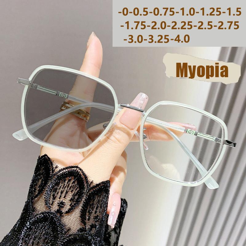 Photosensitive Color Change Anti-blue Glasses Without Makeup, Colorful Student Myopia Glasses 75022