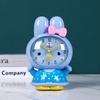 Children's Cute Cartoon Rabbit Dual Music Alarm Clock Home Bedside Silent Sweep Second Snooze Night Light Clock Electronic