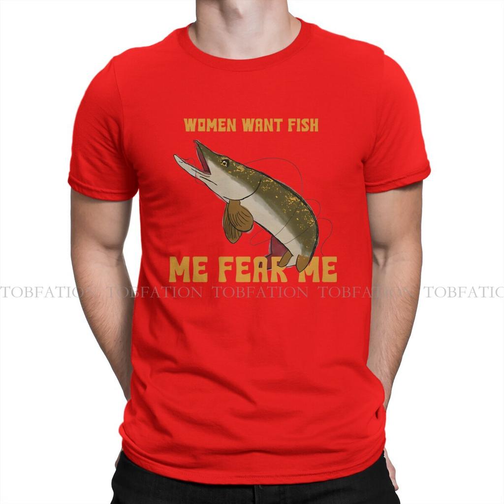 ZX Women Want Fish Me Fear Me Fish Funny Men T Shirt Cotton Fashion Crewneck TShirt Harajuku Streetwear