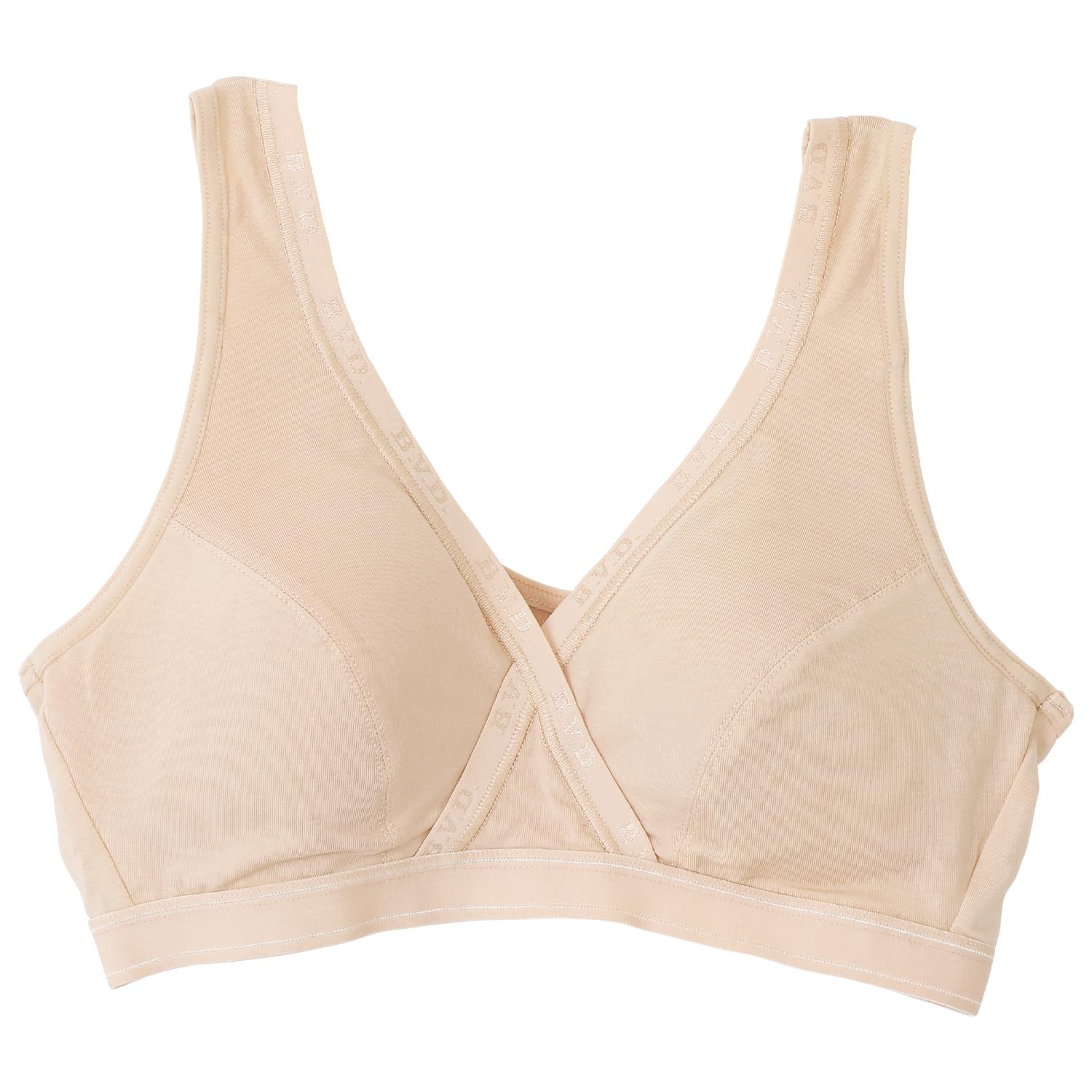 

BVD Спортивный хлопковый бюстгальтер с перекрестной поддержкой для ходьбы, натуральный бежевый, влагоотводящий, быстросохнущий, смесовый, женский, BLJM04DT,