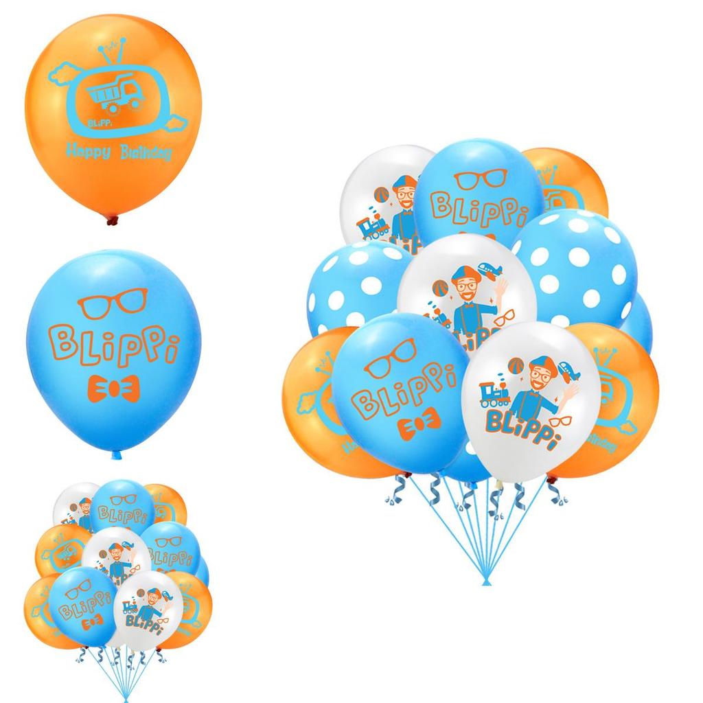 Alta Calidad 12 Piezas 12" Globos de Látex Blippi Ideales Para Fiestas de Cumpleaños Infantiles