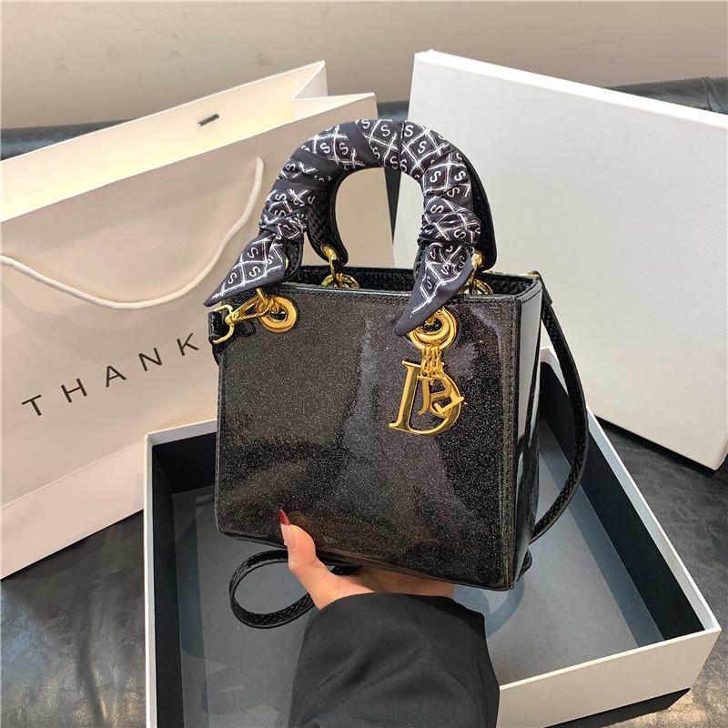 Neuer modischer Seidenschal kontrastierende Tasche tragbare Schulter diagonal zu tragen trendige Damentasche