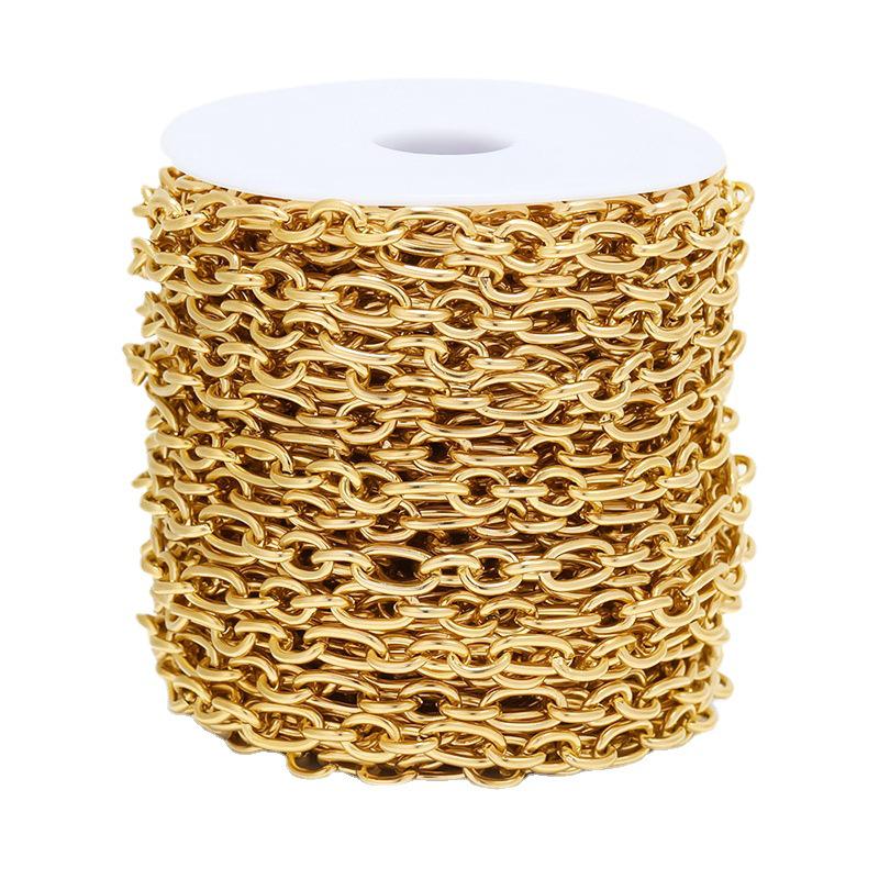 Lanț Oval Cruce din Oțel Inoxidabil 16mm DIY Bijuterii Placate în Vid