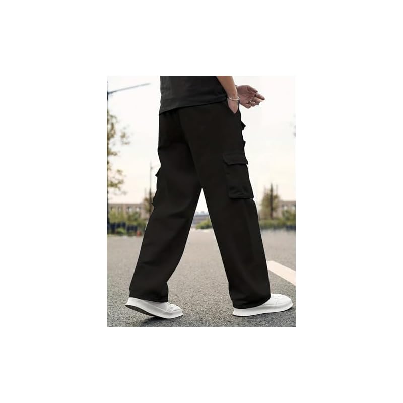 Lymio Men Cargo || Men Cargo Pants || Men Cargo Pants Cotton || Cargos for Men (Cargo-38-41) (L, Khakhi) XL чёрный
