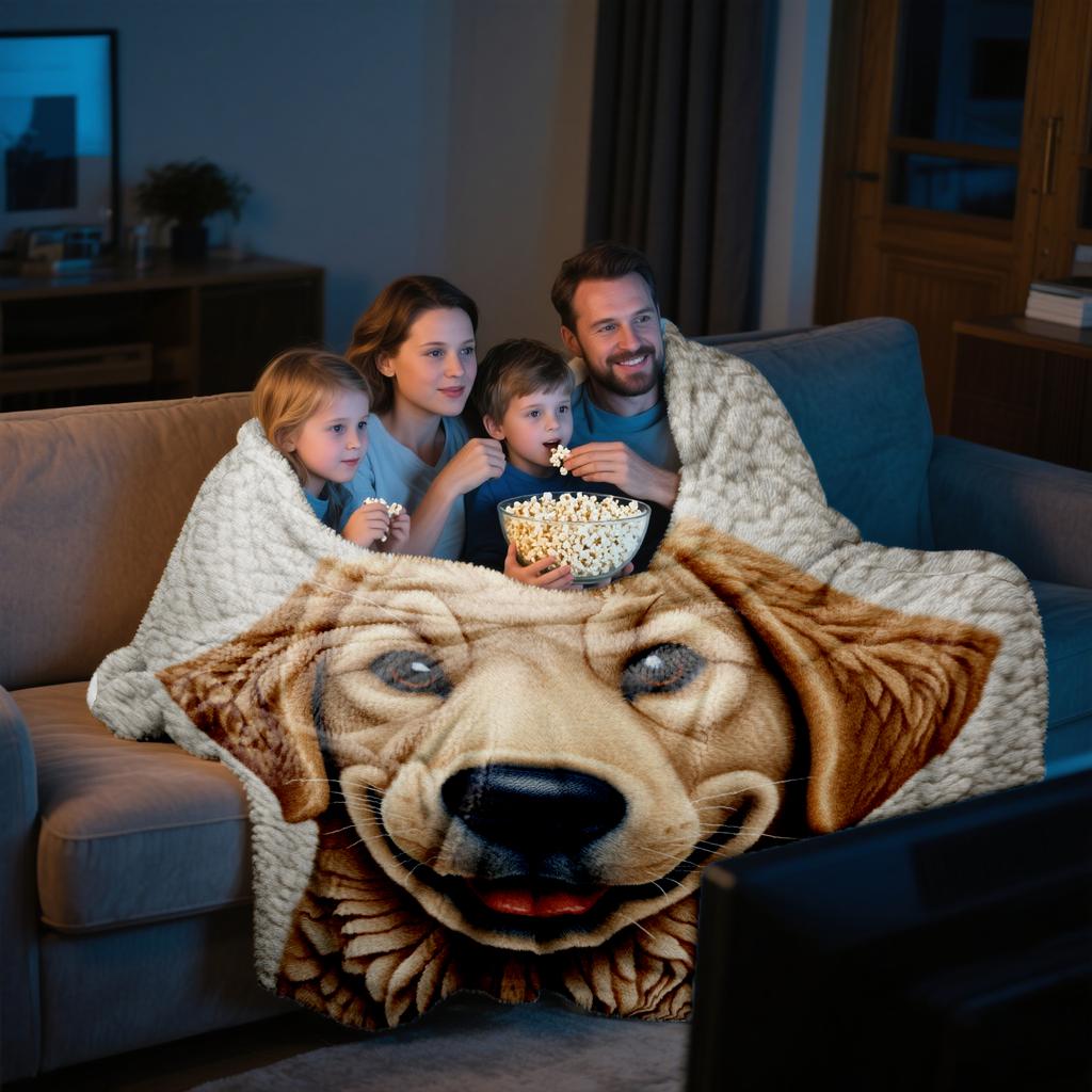 Cute Pet Dog Fashion Blanket Printed Throw Fashion Blanket Plush Fluffy Flannel Fleece Fashion Blanket Soft Throws for Sofa Couch and Bed