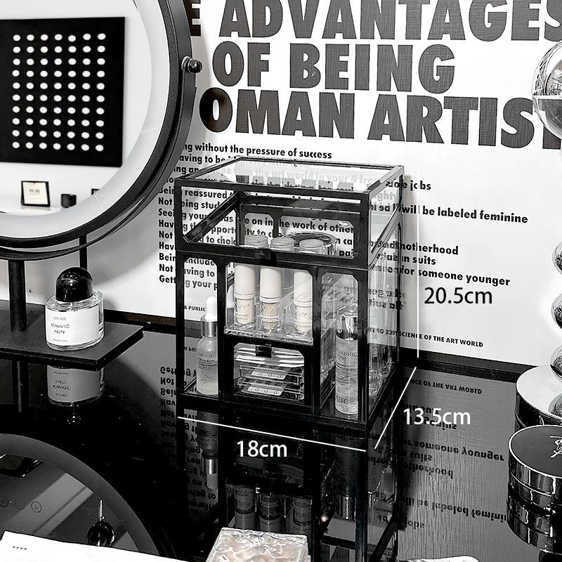 High-End Transparente Staubdichte Kosmetikaufbewahrungsbox für Waschtisch