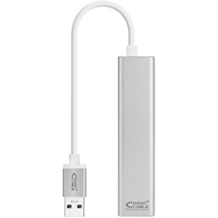 Convertisseur USB 3.0 pour Ethernet gigabit + 3X USB3.0 - NANOCABLE 10.03.0403