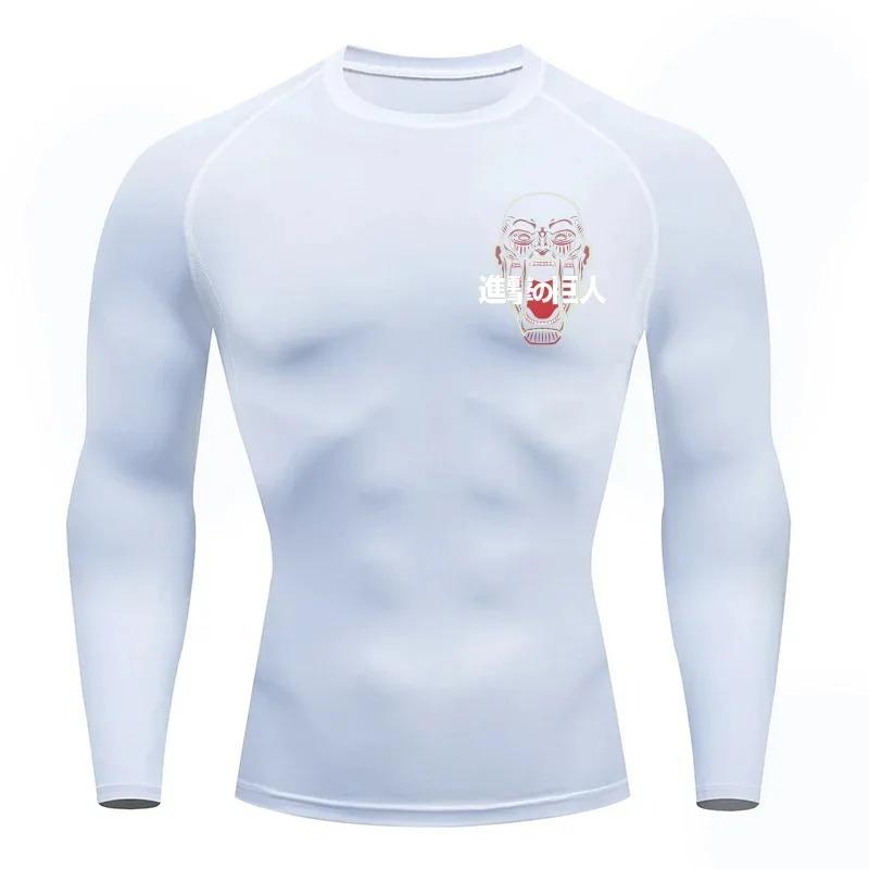 Fitness Sportswear Teenagers Tshirt Attack Titan Graphic Tops Tight Training Clothes Boys Compression Running Basketball Clothes