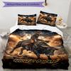 3PC Custom Name Rodeo Night Adventure Bedding Set Duvet Cover Closure Includes 1 Duvet Cover & 2 Pillowcases for Bedroom
