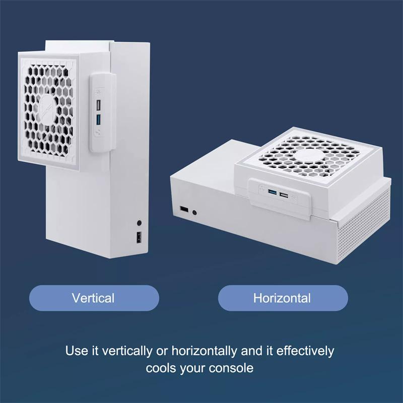 LED-Kühlventilator Atmosphärenlicht 3 Gänge Einstellbar 5V 2,4A Konsolenlüfter 7 Beleuchtungsmodi Gaming-Zubehör Für Xbox Series S