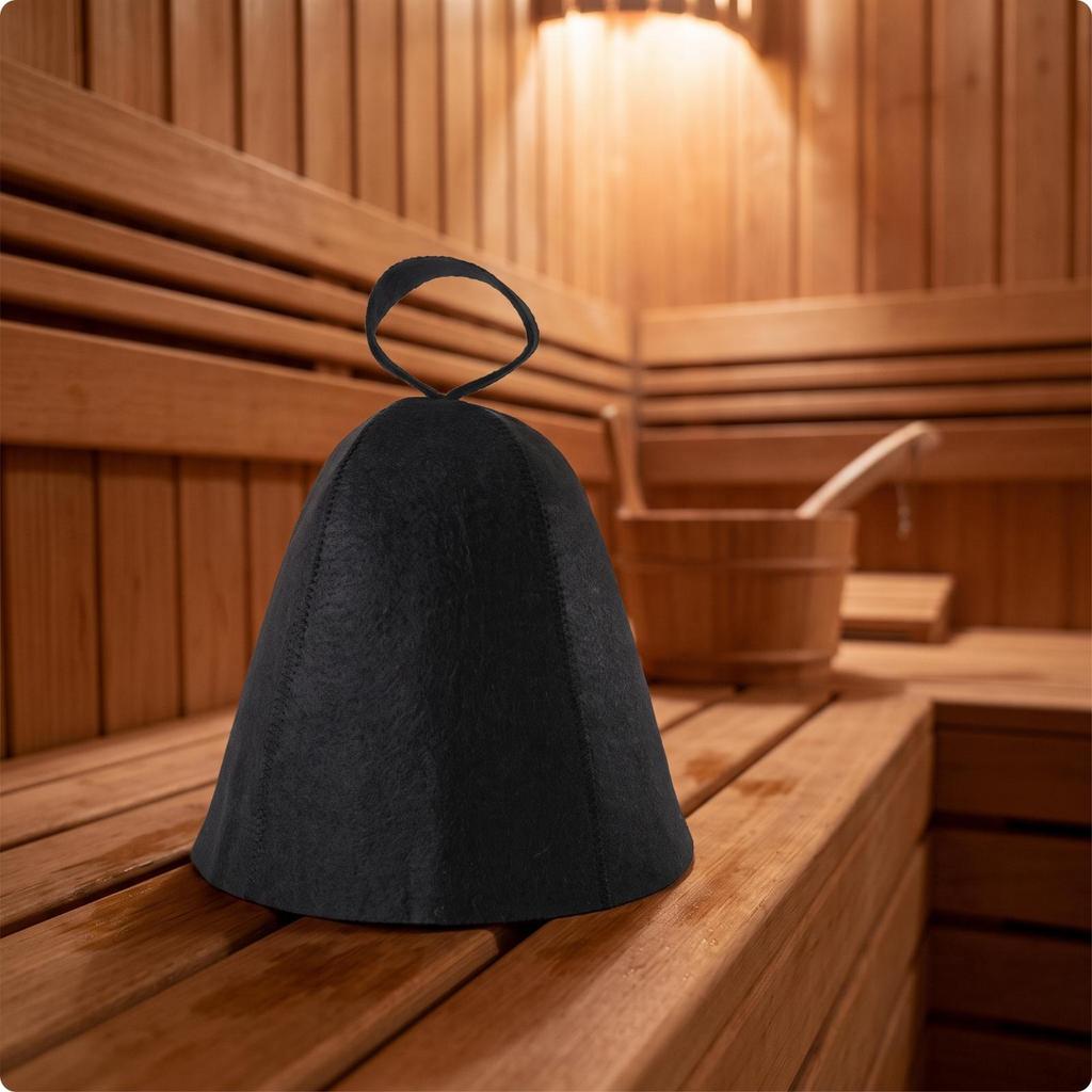 Heat Protection Felt Sauna Hat | Simple ConeShaped Design, Cap, for Steam Room 25x20x2cm