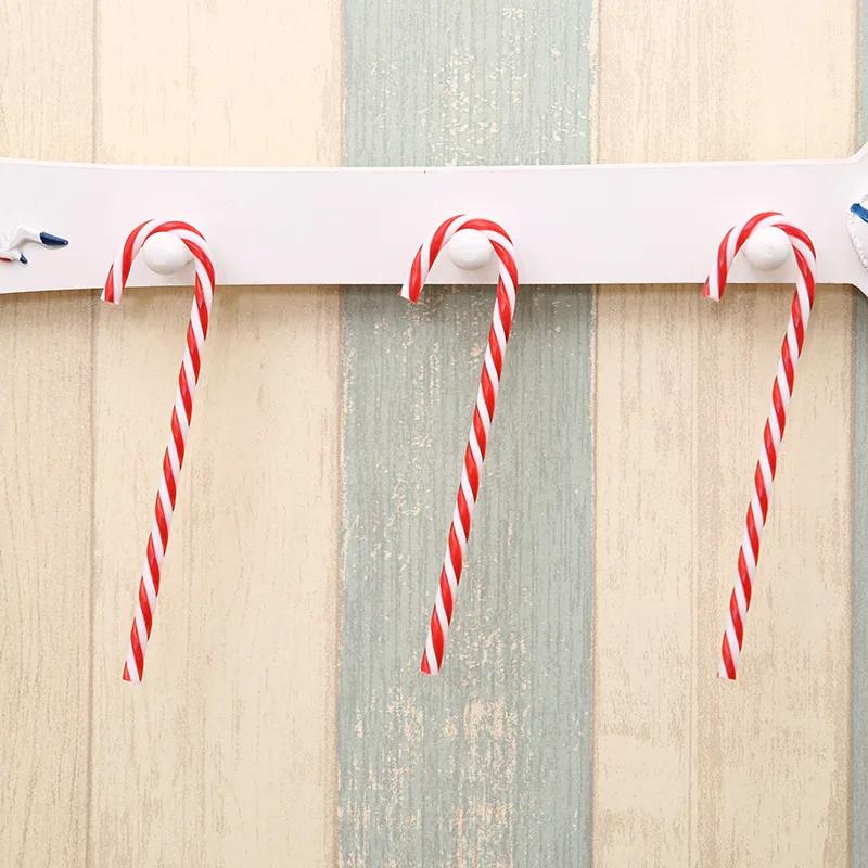24/6PCS Mini Candy Canes Miniature Christmas Tree Decor Peppermint Swirls Pendant DIY Scrapbook Craft Gift Home Party Navidad