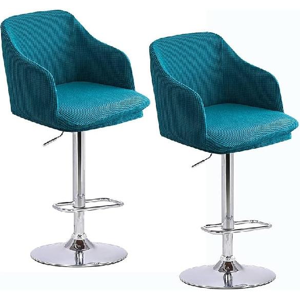Dining Chair Covers Slipcover with Armrest Curved Back Accent Kitchen Chair Slipcover Modern Arc Shaped Armrest Counter Height Bar Stools Covers Back