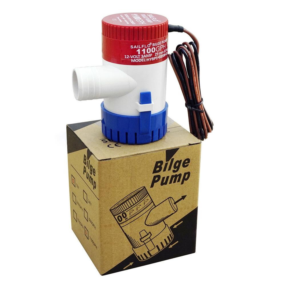 1100 GPH 12V/24V Marine Boat Bilge Water Pump Submersible for Yacht RV SPA Pool