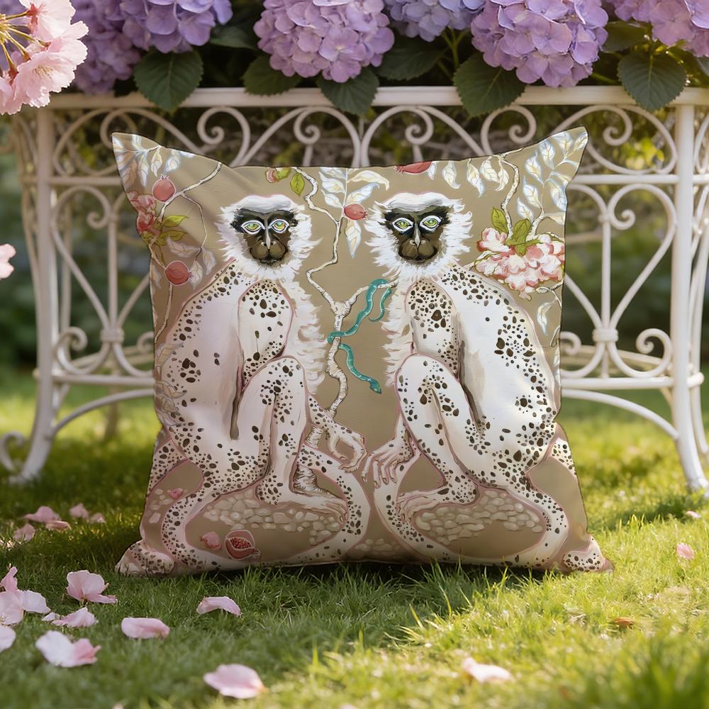 P-Paige G-Gemmel M-Monkey Cushion Cover Home & Car Dual-Scene Pillow Cover: Reversible for Premium Comfort