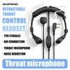 Baofeng Walkie-Talkie Headset with Throat Vibration, Throat Microphone, Throat Control, Air Duct, Ear Microphone, Finger PPT K H