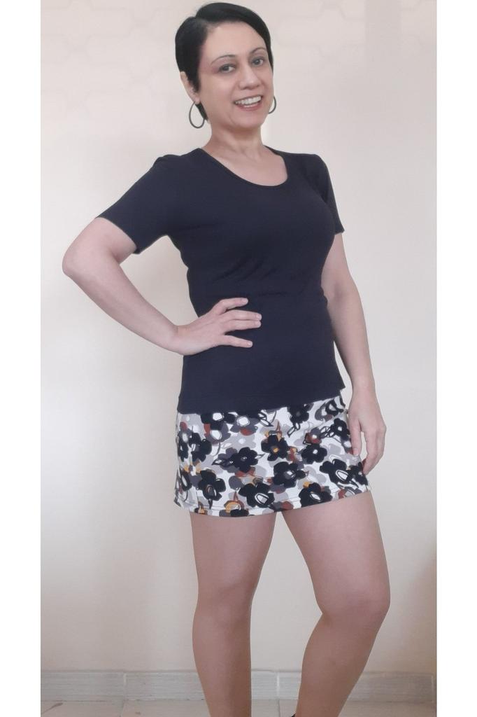 Damenstil Übergröße T-Shirt Schwarz Kurzarm Gekämmte Baumwolle Viskose Bady T-Shirt