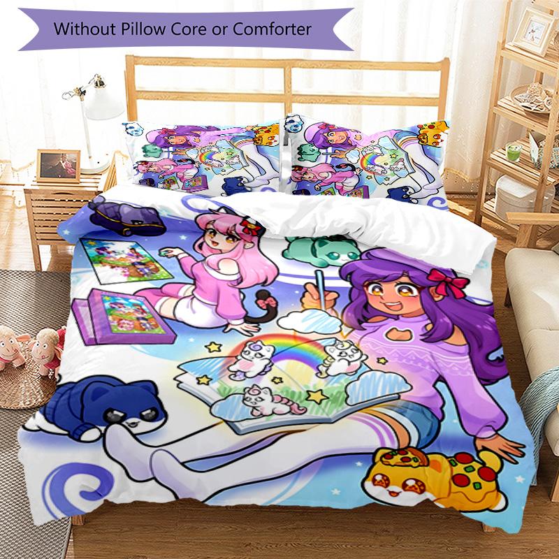 Set Biancheria da Letto 3 Pezzi Pixel Game Chiusura Copripiumino Include 1 Copripiumino & 2 Federe per Tutte le Stagioni Camera da Letto Casa Arredamento Stanza dello Studente