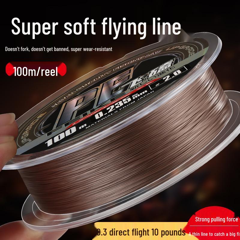 Superfine Black Dyneema Fly Fishing Leader: High-Strength, Ultra-Soft, Bite-Proof PE Line for Tilapia