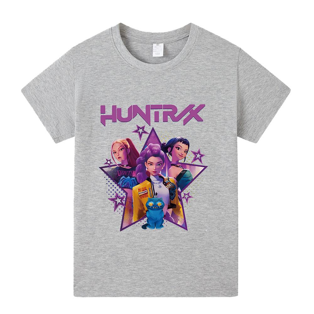 A1220 Kids Boys Girls Kpop Rumi Zoey Mira Print Short Sleeves T-shirt