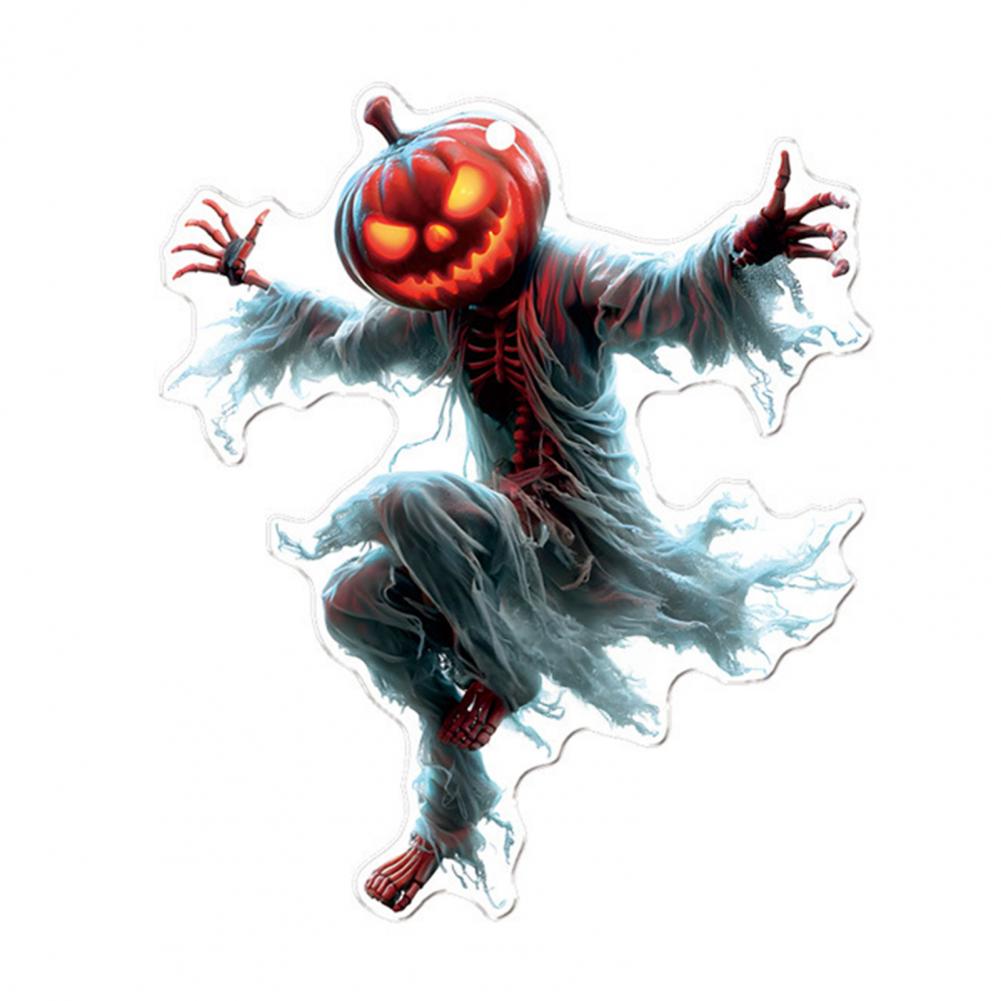 Auto Spiegel Aufhängung Zubehör Gruseliger Kürbismann 2D Acryl Rückspiegel Anhänger Flach Auto Innenraum Halloween Dekoration