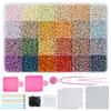 Bügelperlen Set 2,6mm Mini-Perlen 144 Farben All-in-One Set mit Steckplatten, Mini-Bügeleisen, Pinzette Pixel Art DIY Bastelset für Erwachsene