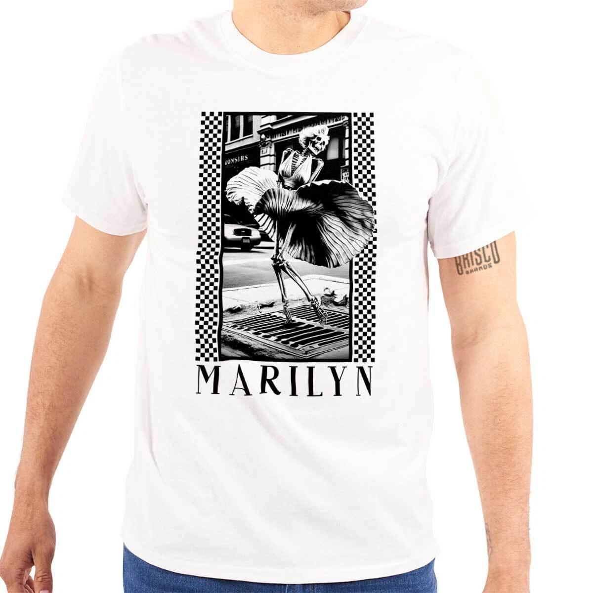 Classic Movie Star Marilyn Monroe Skeleton Womens or Mens Crewneck T Shirt Tee XXL