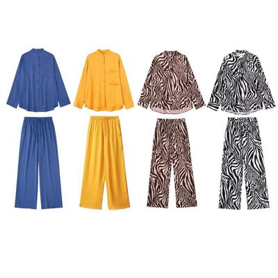 Women Green Long Pants Trousers Vintage Style High Street Lady Pants