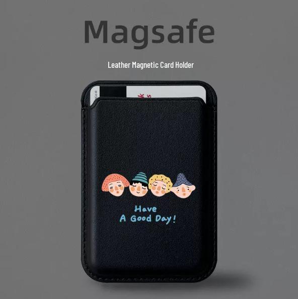 MagSafe-Compatible Leather Card Holder Phone Case for Apple