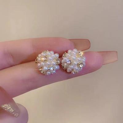 Elegantní mini korálkové kuličky náušnice pro ženy módní krystalové imitace perel malé náušnice párty roztomilé sladké šperky dívčí dárek