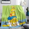 Simpsons Printed Flannel Blanket, Soft Throw for Bedroom Sofa, Washable, Fan Merchandise, Great Gift.